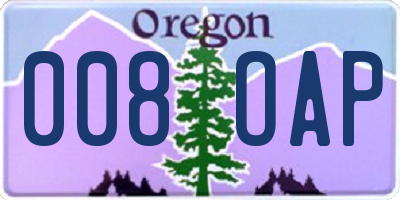 OR license plate 008OAP