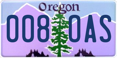 OR license plate 008OAS