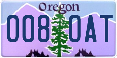 OR license plate 008OAT