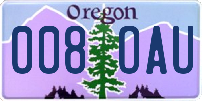OR license plate 008OAU