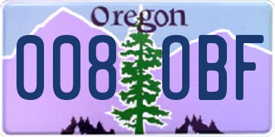OR license plate 008OBF
