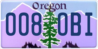 OR license plate 008OBI
