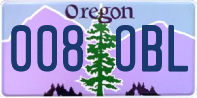 OR license plate 008OBL