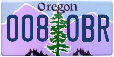 OR license plate 008OBR