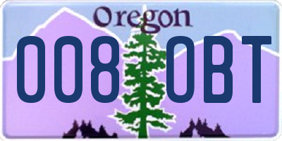 OR license plate 008OBT