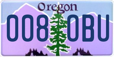 OR license plate 008OBU