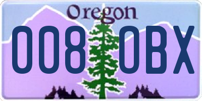 OR license plate 008OBX
