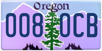 OR license plate 008OCB
