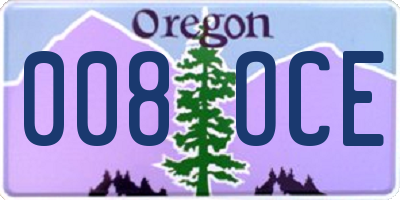 OR license plate 008OCE
