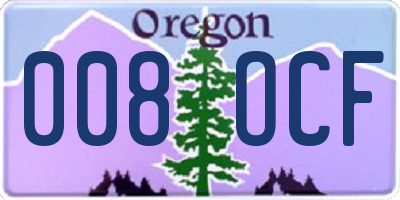 OR license plate 008OCF