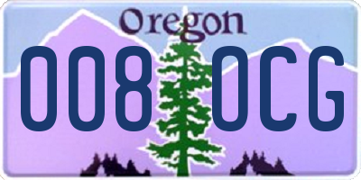 OR license plate 008OCG