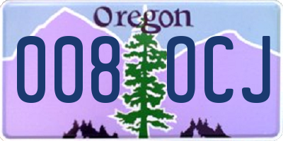 OR license plate 008OCJ