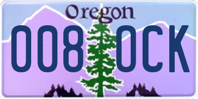 OR license plate 008OCK