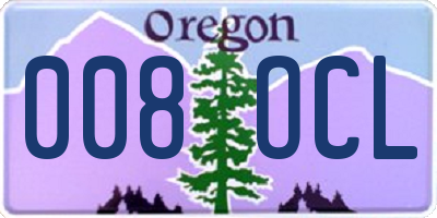 OR license plate 008OCL