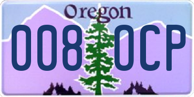 OR license plate 008OCP