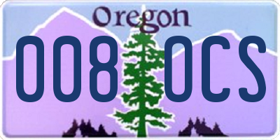 OR license plate 008OCS