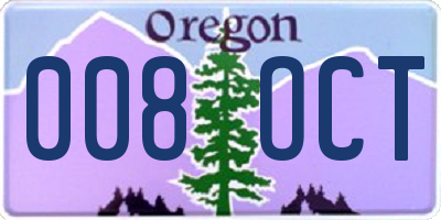 OR license plate 008OCT