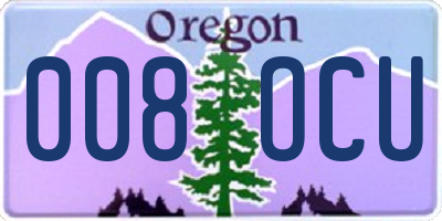 OR license plate 008OCU
