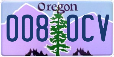 OR license plate 008OCV