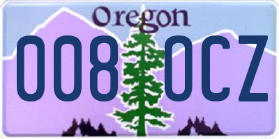 OR license plate 008OCZ