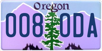 OR license plate 008ODA