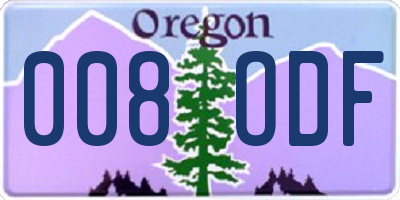 OR license plate 008ODF