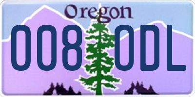 OR license plate 008ODL