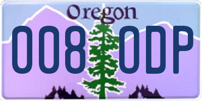 OR license plate 008ODP