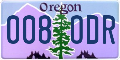 OR license plate 008ODR