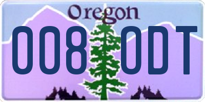 OR license plate 008ODT
