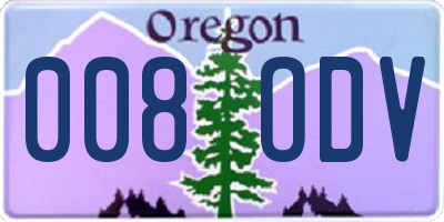 OR license plate 008ODV