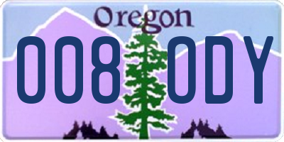 OR license plate 008ODY