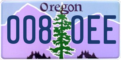 OR license plate 008OEE