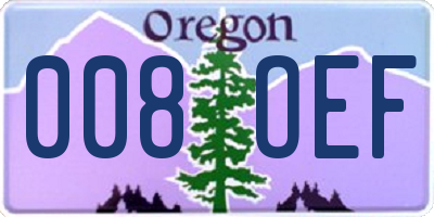 OR license plate 008OEF