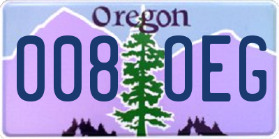 OR license plate 008OEG