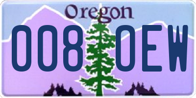 OR license plate 008OEW