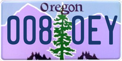 OR license plate 008OEY