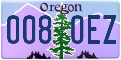 OR license plate 008OEZ