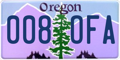 OR license plate 008OFA