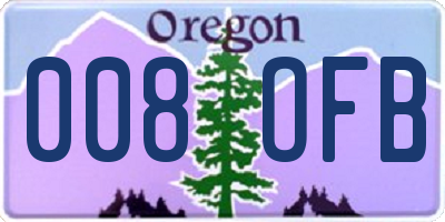 OR license plate 008OFB