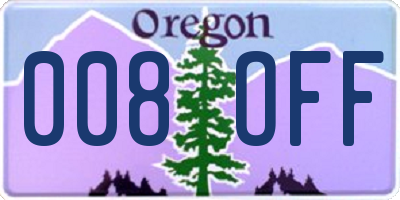 OR license plate 008OFF