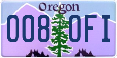 OR license plate 008OFI