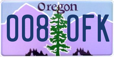OR license plate 008OFK
