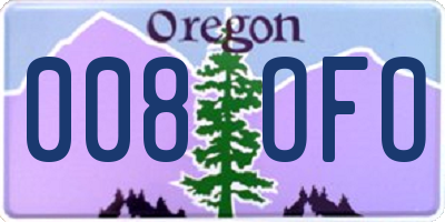 OR license plate 008OFO