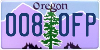 OR license plate 008OFP