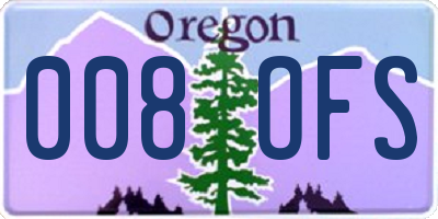 OR license plate 008OFS
