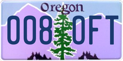 OR license plate 008OFT