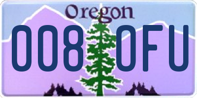 OR license plate 008OFU