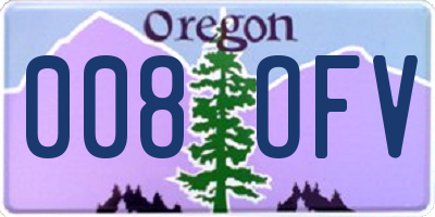 OR license plate 008OFV