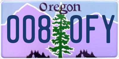 OR license plate 008OFY